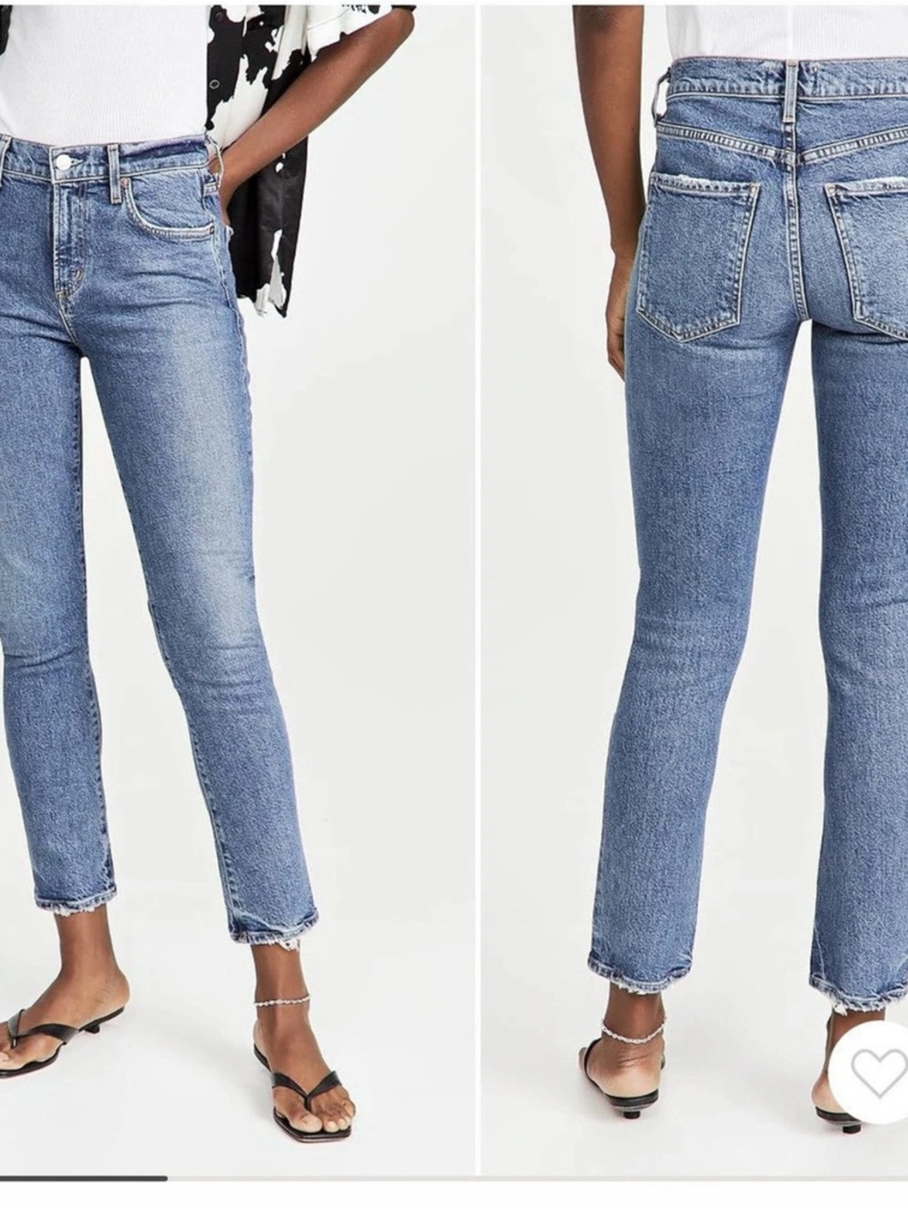 NWT AGOLDE Toni Jean Mid Rise Straight Leg Jeans in Blue Waist 25